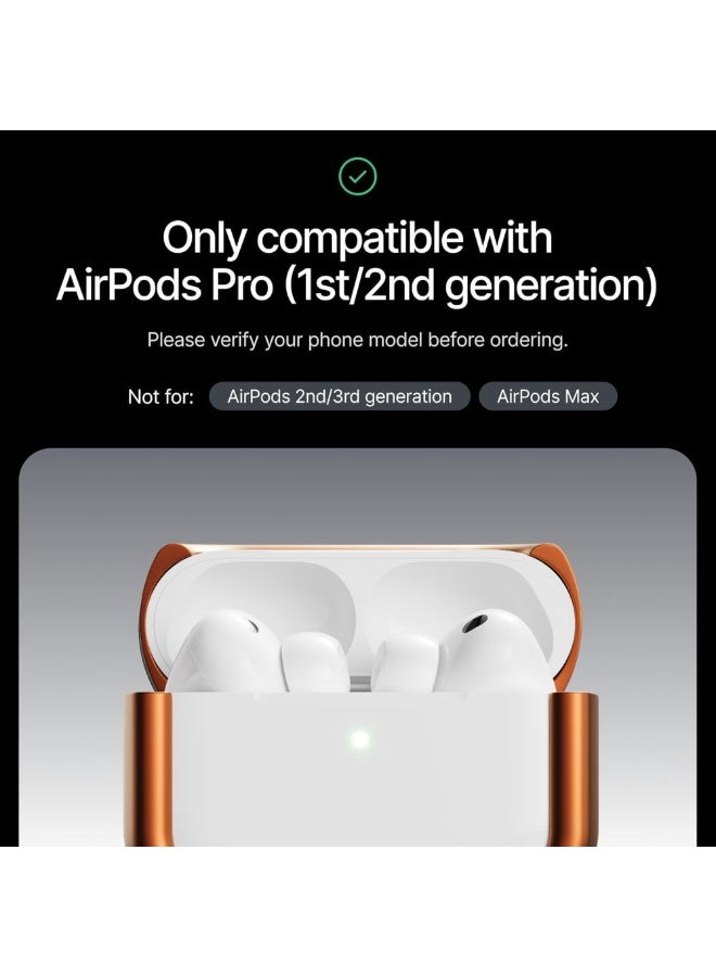 ARC Pulse Compatible with AirPods Pro Case (2024), Minimalist Protective Shock Absorption Aluminum Shells + Elastomer Inlays, Slide-On Fit Charging Case Cover -Matte Orange - Image 2